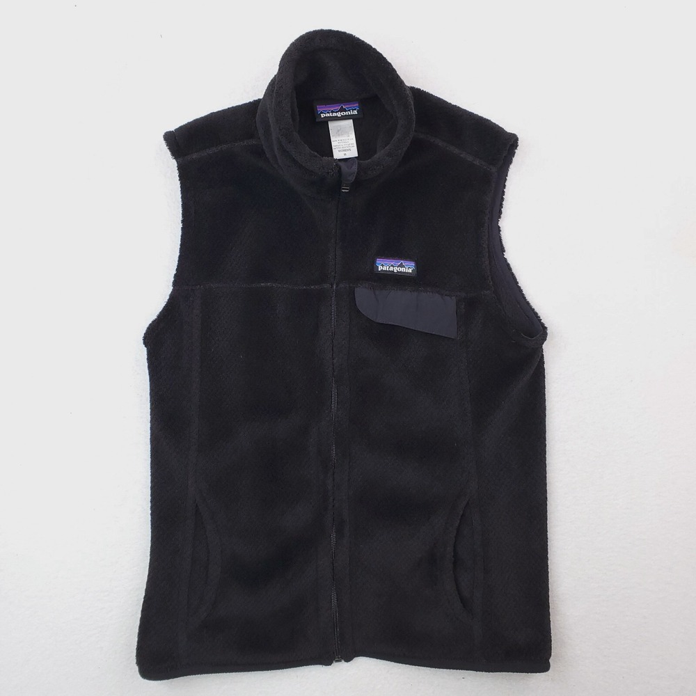 Patagonia Vest Womens Medium Black Re-Tool Fleece Jacket Outdoor Athleisure